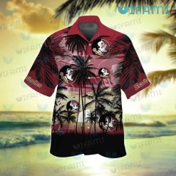 FSU Hawaiian Shirt Sunset Coconut Tree FSU Gift