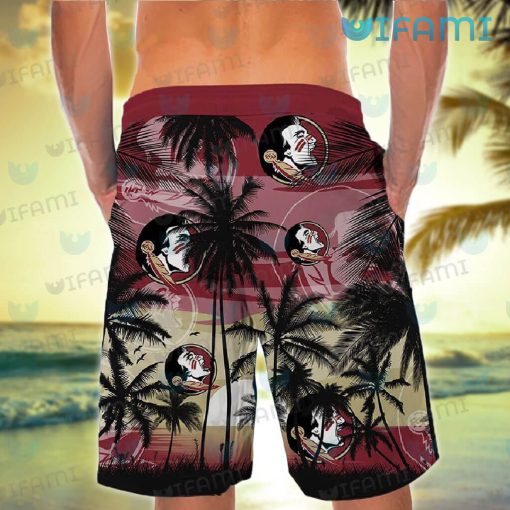 FSU Hawaiian Shirt Sunset Coconut Tree FSU Gift