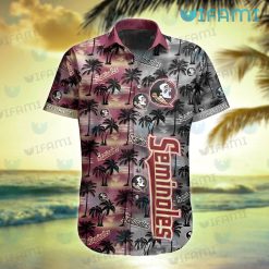 FSU Hawaiian Shirt Sunset Dark Coconut Tree FSU Present