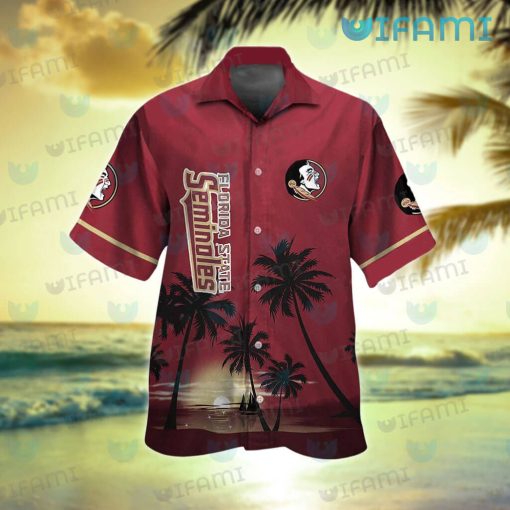 FSU Hawaiian Shirt Sunset Summer Beach FSU Gift