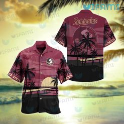 FSU Hawaiian Shirt Sunset Tropical Beach FSU Gift