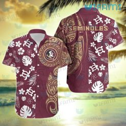 FSU Hawaiian Shirt Turtle Polynesian Pattern FSU Gift