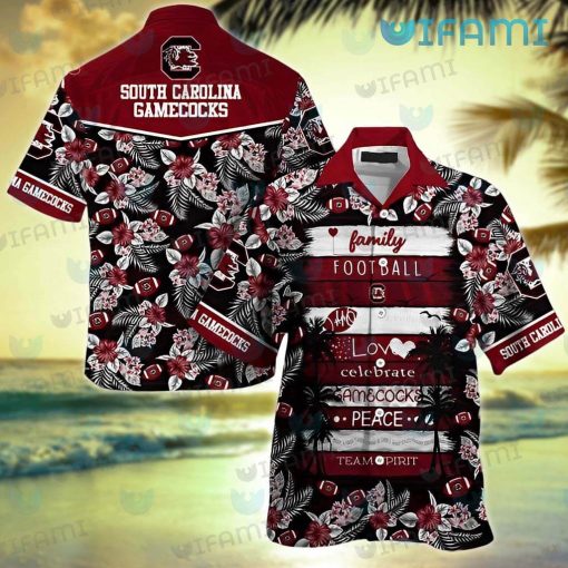 Gamecocks Hawaiian Shirt Football Love Peace Gamecocks Gift