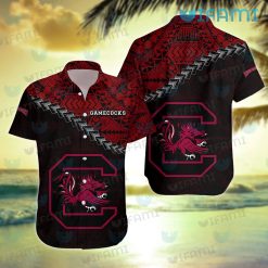 Gamecocks Hawaiian Shirt Grunge Polynesian Gamecocks Gift