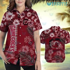 Gamecocks Hawaiian Shirt Hibiscus Palm Leaf Gamecocks Present