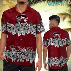 Gamecocks Hawaiian Shirt Hibiscus Tropical Leaf Gamecocks Gift