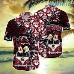 Gamecocks Hawaiian Shirt Mickey Minnie Stitches Coconut Tree Gamecocks Gift