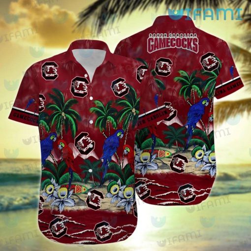 Gamecocks Hawaiian Shirt Parrot Couple Tropical Beach Gamecocks Gift