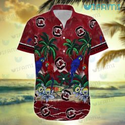 Gamecocks Hawaiian Shirt Parrot Couple Tropical Beach Gamecocks Present Front
