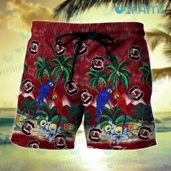 Gamecocks Hawaiian Shirt Parrot Couple Tropical Beach Gamecocks Short