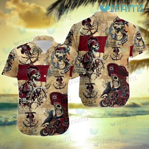 Gamecocks Hawaiian Shirt Pirate Skeleton Best Gamecock Gifts For Him