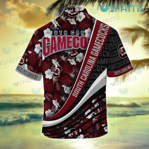 Gamecocks Hawaiian Shirt Red Palm Leaves Gamecocks Gift