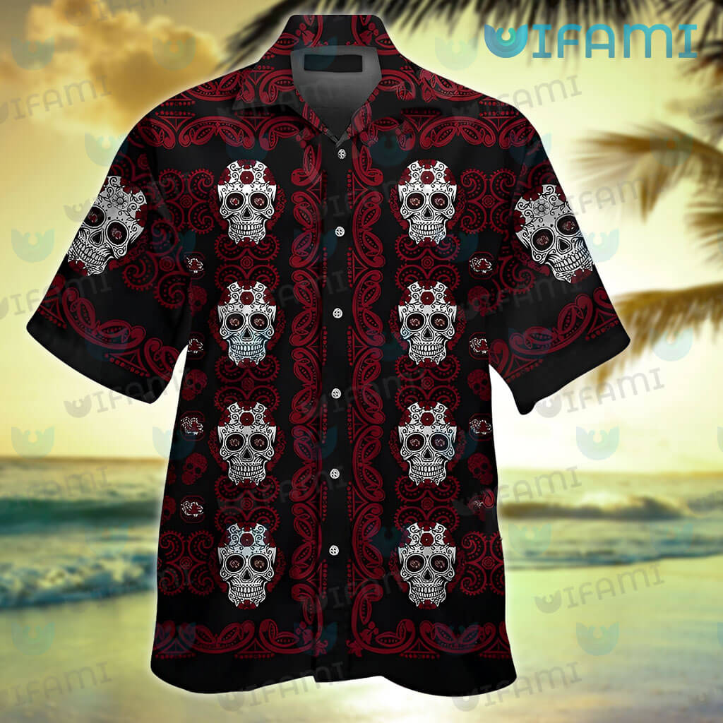 Arizona Cardinals Sugarskull Short Sleeve Button Up Tropical