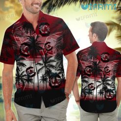 Gamecocks Hawaiian Shirt Sunset Coconut Tree Gamecocks Gift