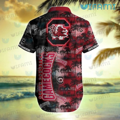 Gamecocks Hawaiian Shirt Sunset Dark Coconut Tree Gamecocks Gift