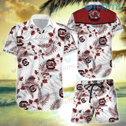 Gamecocks Hawaiian Shirt Tropical Flower Gamecocks Gift