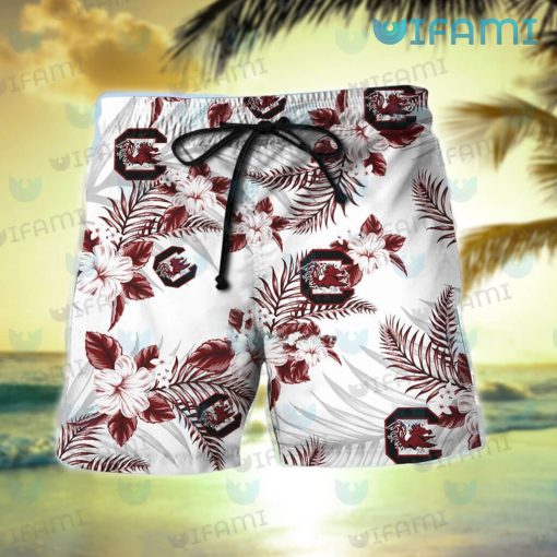 Gamecocks Hawaiian Shirt Tropical Flower Gamecocks Gift