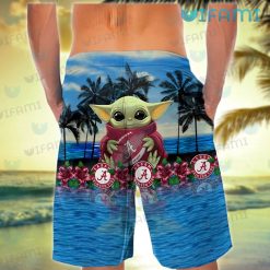 Hawaiian Alabama Shirt Baby Yoda Beach Alabama Crimson Tide Short Back