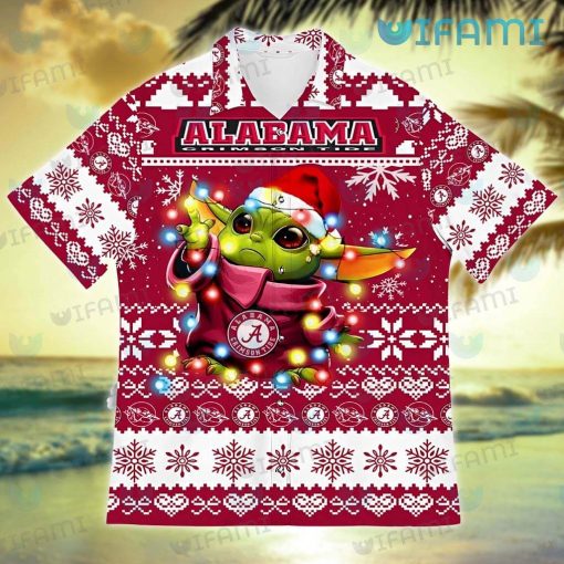 Hawaiian Alabama Shirt Baby Yoda Lights Alabama Crimson Tide Gift
