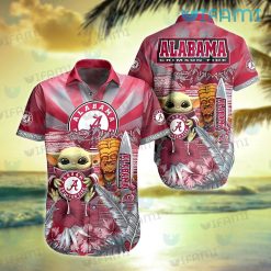 Hawaiian Alabama Shirt Baby Yoda Tiki Mask Alabama Crimson Tide Gift