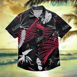Hawaiian Alabama Shirt Feather Tropical Leaves Alabama Crimson Tide Gift