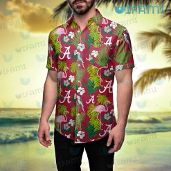 Hawaiian Alabama Shirt Flamingo Tropical Leaf Alabama Crimson Tide Present