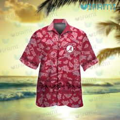 Hawaiian Alabama Shirt Flower Tropical Leaves Alabama Crimson Tide Gift