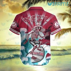 Hawaiian Alabama Shirt Grateful Dead Skeleton Surfing Alabama Crimson Tide Gift