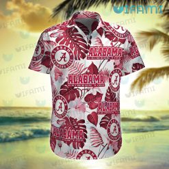 Hawaiian Alabama Shirt Hibiscus Palm Leaf Alabama Crimson Tide Gift