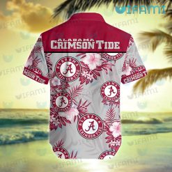 Hawaiian Alabama Shirt Hibiscus Tropical Leaves Alabama Crimson Tide Present Back