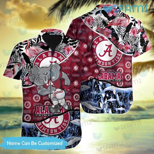 Hawaiian Alabama Shirt Mascot Tropical Flower Custom Crimson Tide Gift