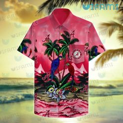 Hawaiian Alabama Shirt Parrot Couple Tropical Beach Alabama Crimson Tide Present