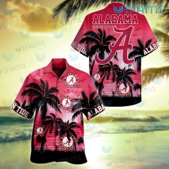 Hawaiian Alabama Shirt Sunset Coconut Tree Alabama Crimson Tide Gift