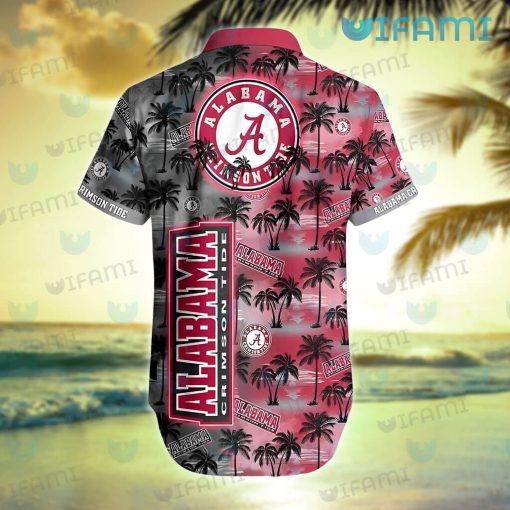 Hawaiian Alabama Shirt Sunset Dark Coconut Tree Alabama Crimson Tide Gift