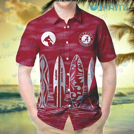 Hawaiian Alabama Shirt Surfboard Beach Alabama Football Gift