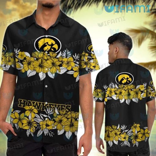 Hawkeyes Hawaiian Shirt Hibiscus Pattern Iowa Hawkeyes Gift