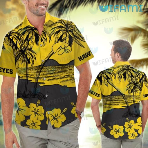 Hawkeyes Hawaiian Shirt Hibiscus Summer Beach Iowa Hawkeyes Gift