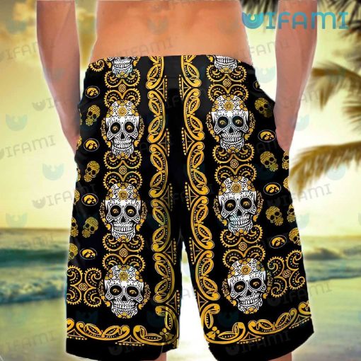 Hawkeyes Hawaiian Shirt Sugar Skull Pattern Iowa Hawkeyes Gift