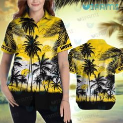 Hawkeyes Hawaiian Shirt Sunset Coconut Tree Iowa Hawkeyes Present Women