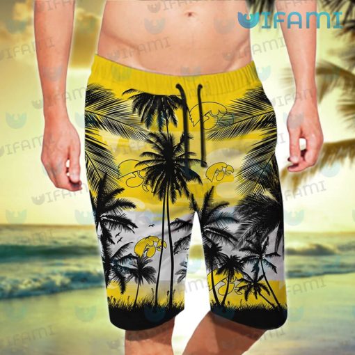 Hawkeyes Hawaiian Shirt Sunset Coconut Tree Iowa Hawkeyes Gift