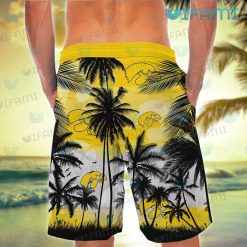 Hawkeyes Hawaiian Shirt Sunset Coconut Tree Iowa Hawkeyes Short Back