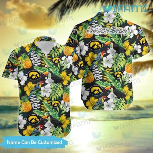 Hawkeyes Hawaiian Shirt Toucan Rosella Pineapple Iowa Hawkeyes Gift