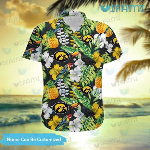 Hawkeyes Hawaiian Shirt Toucan Rosella Pineapple Iowa Hawkeyes Gift