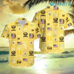Hawkeyes Hawaiian Shirt USA Flag Tapa Design Iowa Hawkeyes Gift