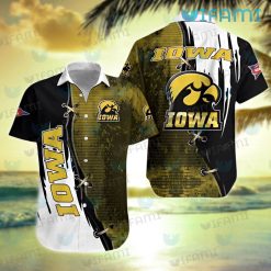 Iowa Hawkeyes Hawaiian Shirt Grunge Patterm New Hawkeye Gifts