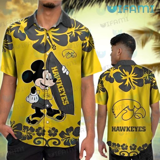 Iowa Hawkeyes Hawaiian Shirt Mickey Surfboard New Hawkeye Gifts