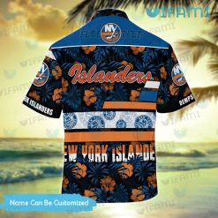 Islanders Hawaiian Shirt Hibiscus Palm Leaves Custom New York Islanders Present Back