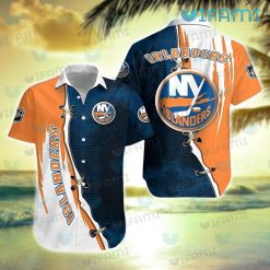 Islanders Hawaiian Shirt Orange Blue Stitches New York Islanders Gift