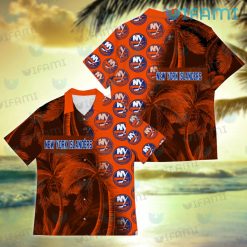Islanders Hawaiian Shirt Orange Coconut Tree Logo New York Islanders Gift