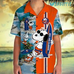 Islanders Hawaiian Shirt Snoopy Surfing Beach New York Islanders Gift